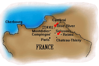 Map of German Attack in France
